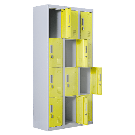12-Door Locker for Office Gym Shed School Home Storage - Padlock-operated