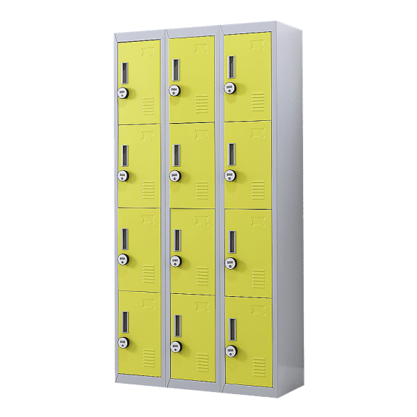 12-Door Locker for Office Gym Shed School Home Storage - 4-Digit Combination Lock
