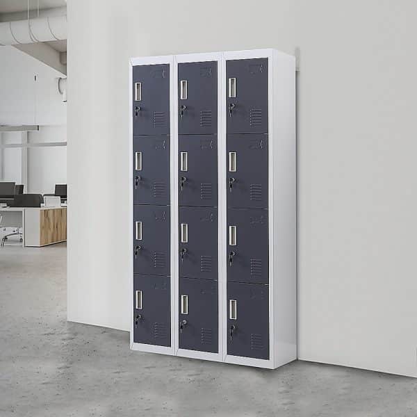 12-Door Locker for Office Gym Shed School Home Storage - Standard Lock with Keys - Image 2