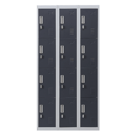 12-Door Locker for Office Gym Shed School Home Storage - Padlock-operated