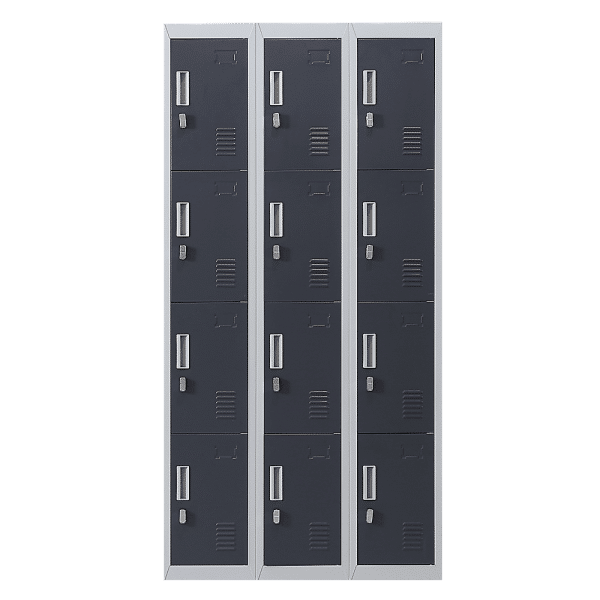 12-Door Locker for Office Gym Shed School Home Storage - Padlock-operated