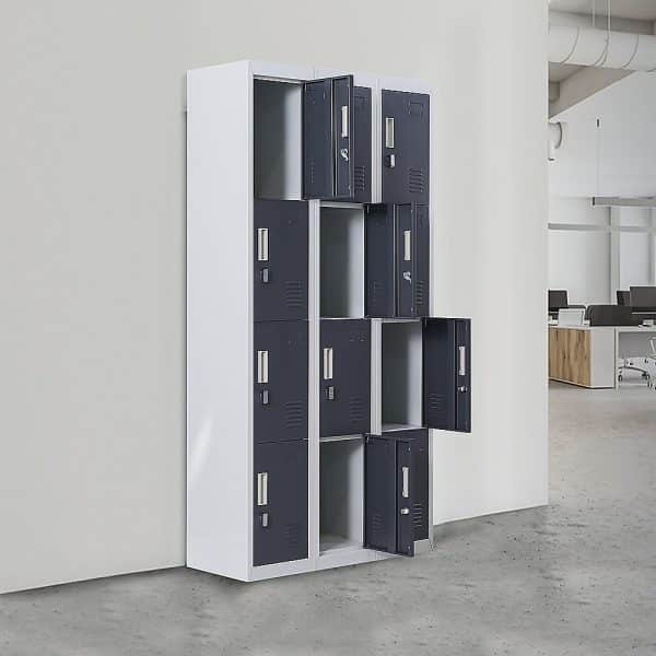 12-Door Locker for Office Gym Shed School Home Storage - Padlock-operated - Image 2