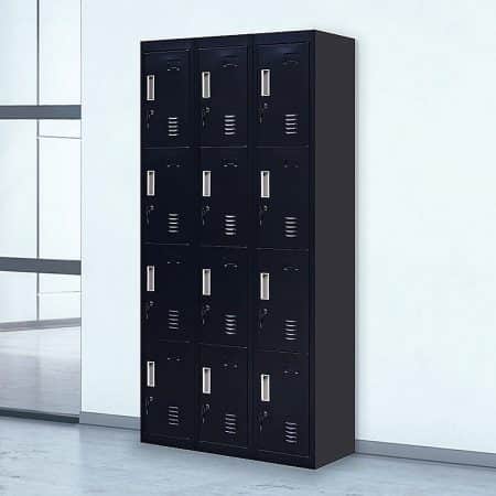 12-Door Locker for Office Gym Shed School Home Storage - Standard Lock with Keys - Image 2