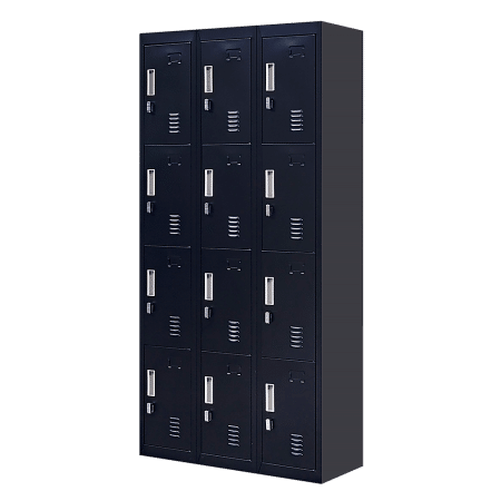 12-Door Locker for Office Gym Shed School Home Storage - Padlock-operated