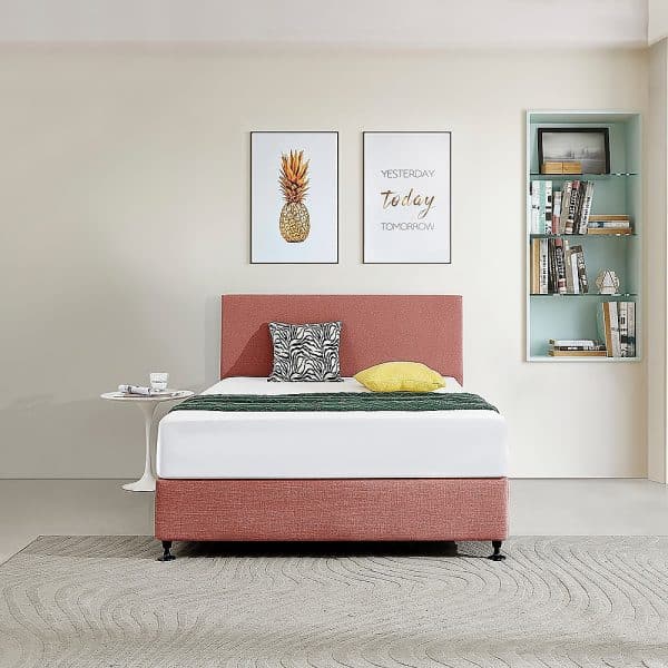 Linen Fabric Double Bed Deluxe Headboard Bedhead - Pearl Copper Brown - Image 2