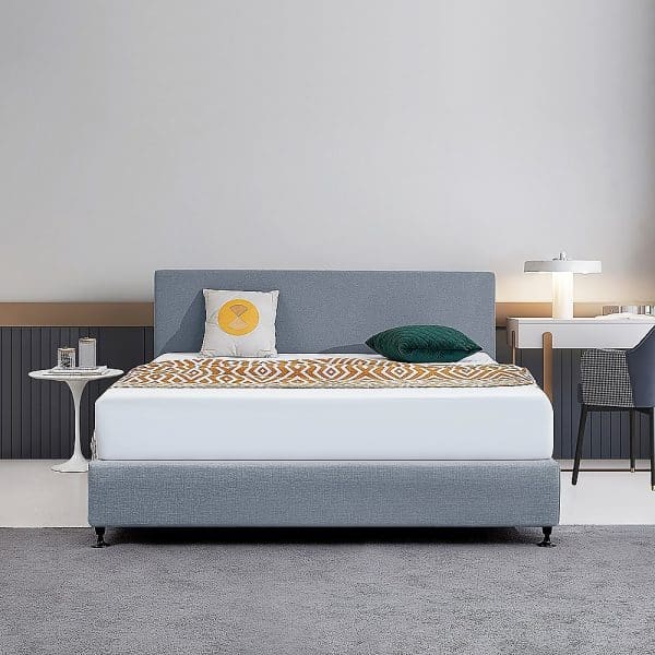Linen Fabric King Bed Deluxe Headboard Bedhead - Berlin Blue - Image 2