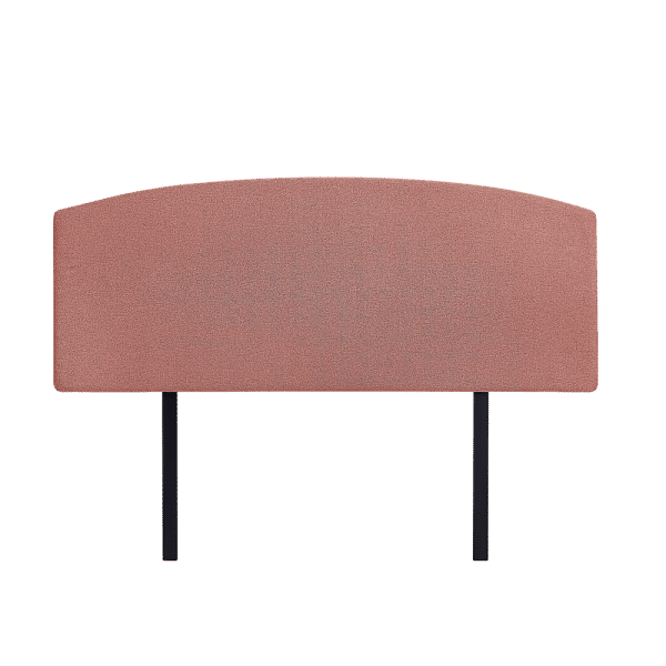 Linen Fabric Queen Bed Curved Headboard Bedhead - Pearl Copper Brown
