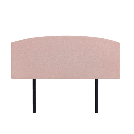 Linen Fabric Queen Bed Curved Headboard Bedhead - Pale Pink