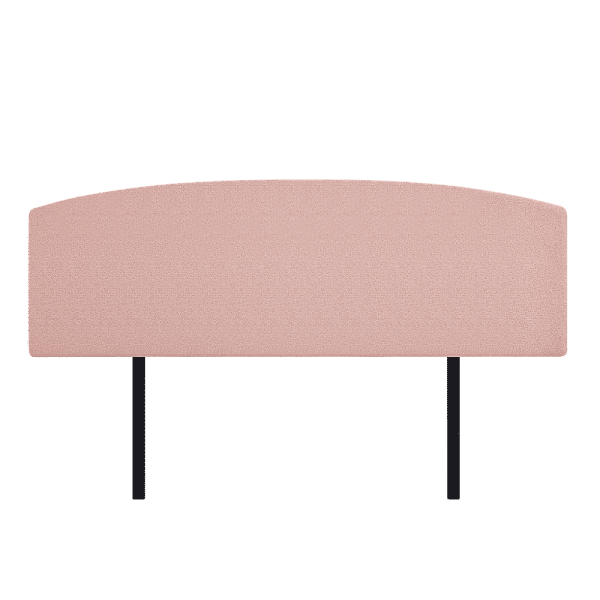 Linen Fabric King Bed Curved Headboard Bedhead - Pale Pink