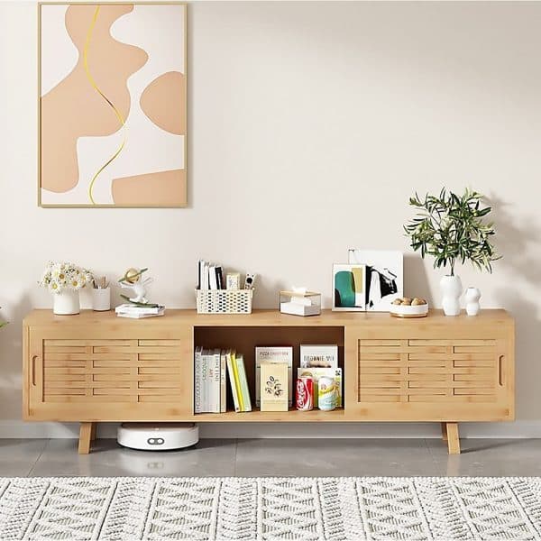 European Style TV Cabinet Entertainment Unit Stand Storage - Image 2