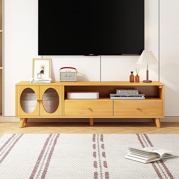 Modern TV Cabinet Entertainment Unit Stand Storage - Image 2