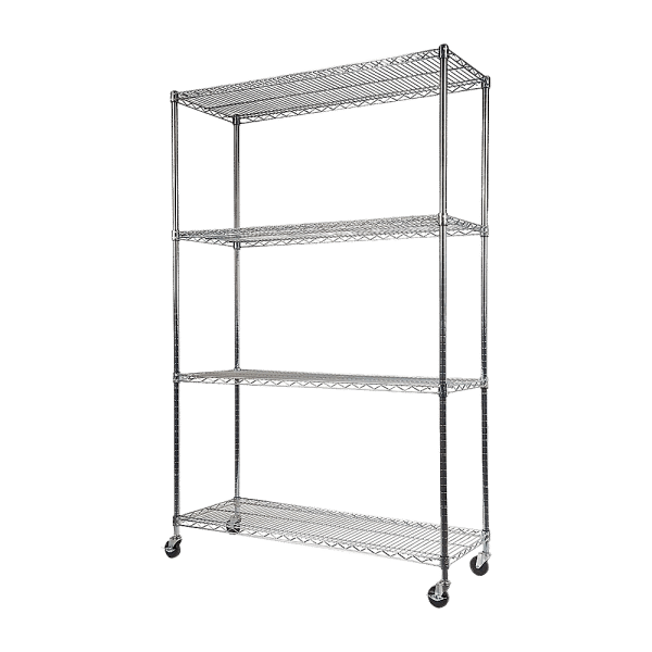 Modular Wire Storage Shelf 1500 x 450 x 1920mm Steel Shelving with Wheels