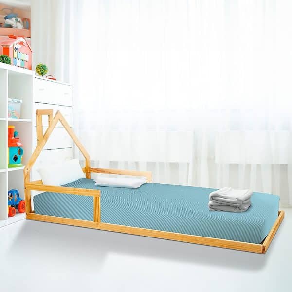 Pine Wood Floor Bed House Frame for Kids and Toddlers - Image 2