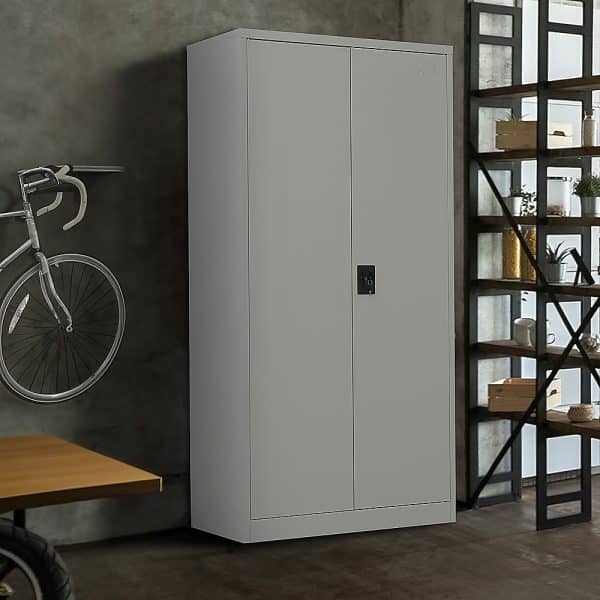 Two-Door Metal Cabinet Shelf Storage for Home Office Gym - Image 2