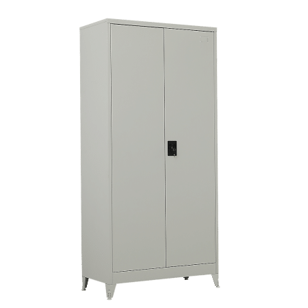 Two-Door Metal Cabinet Shelf Storage for Home Office Gym