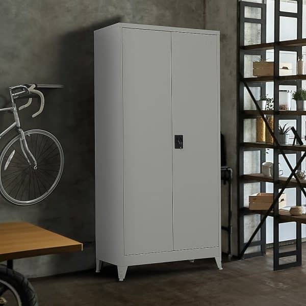 Two-Door Metal Cabinet Shelf Storage for Home Office Gym - Image 2