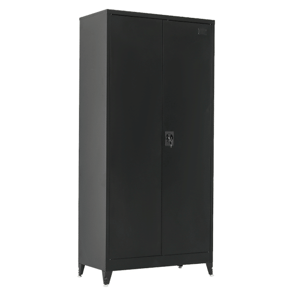 Two-Door Metal Cabinet Shelf Storage for Home Office Gym