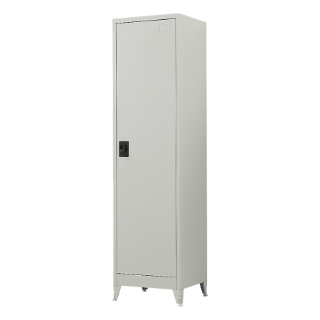 Single-Door Metal Tall Cabinet Shelf Storage for Home Office Gym