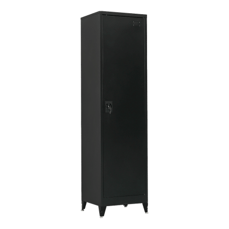 Single-Door Metal Tall Cabinet Shelf Storage for Home Office Gym