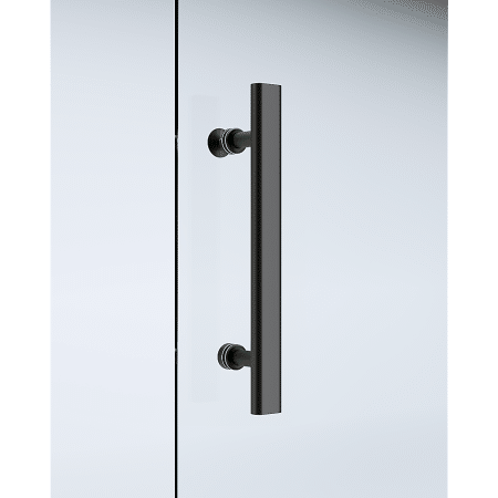 Adjustable 1400x800mm Single Door Corner Sliding Glass Shower Screen in Black - Image 2