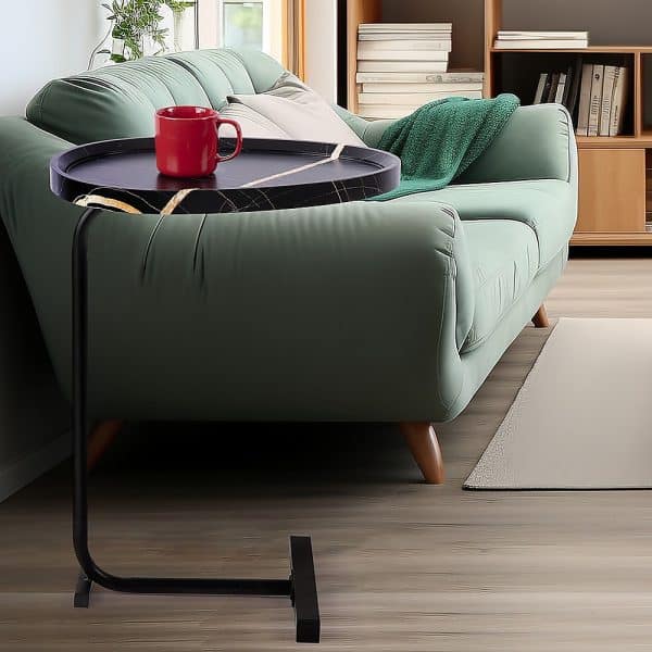 Side Table for Living Room End Coffee Table - Egg-Shaped Top - Image 2