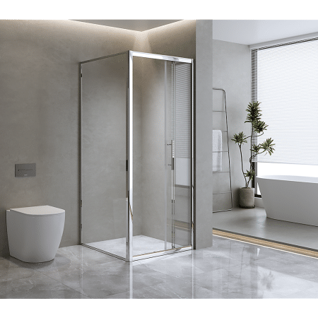 40mm Adjustable Contemporary Corner Sliding Chrome Shower Screen 116x80cm - Image 2