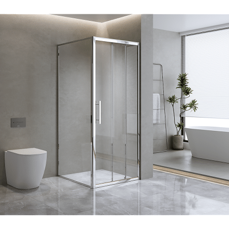40mm Adjustable Contemporary Corner Sliding Chrome Shower Screen 90x92cm - Image 2