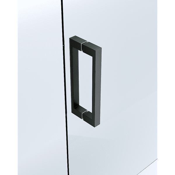 40mm Adjustable Contemporary Corner Sliding Black Shower Screen 120x80cm - Image 2