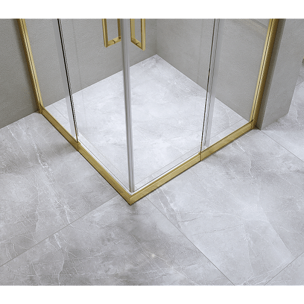 Adjustable 900x1200mm Double Sliding Door Glass Shower Screen in Gold - Image 2