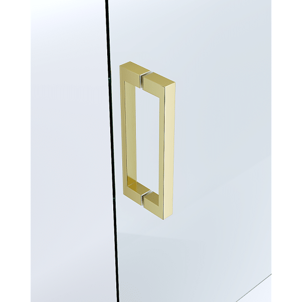 Adjustable 1200x1100mm Double Sliding Door Glass Shower Screen in Gold - Image 2