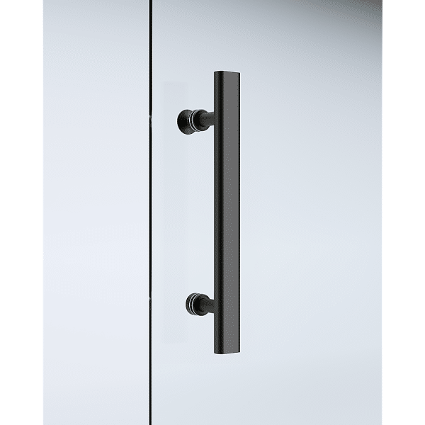 Adjustable 900x900mm Double Sliding Door Glass Shower Screen in Black - Image 2