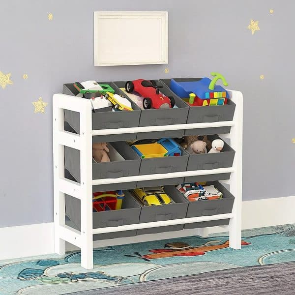 Kids Toy Box Storage Unit Drawers Childrens Bedroom Shelf Baby Nursery Furniture Grey - Image 2