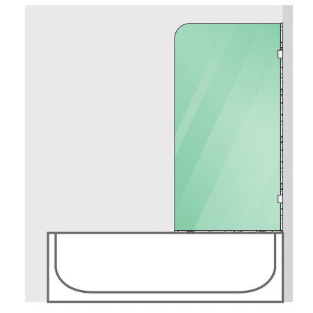 70cm Frameless Glass Bath Screen with Brackets - Chrome - Image 2