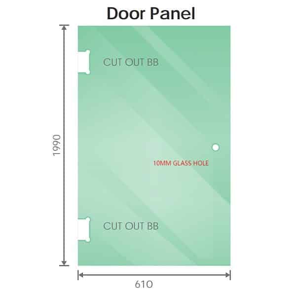90x100cm Double Door Corner Shower Screen with Channels and SS Hinges - Chrome - Image 2