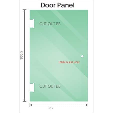 90cm Frameless Diamond Shower Screen with Black Brackets and SS Hinges, Round Knob Handle - Image 2