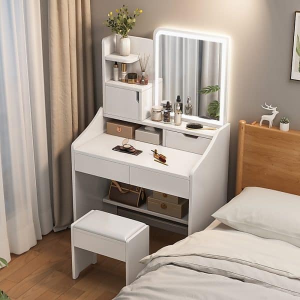 Makeup Vanity Mirror Desk Table with LED Lighting - Image 2