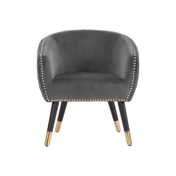 Deniz Lounge Chair Tub Chair Accent Armchair - Grey - Image 2