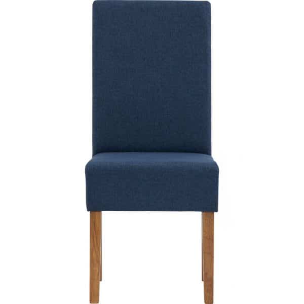 Mesi Dining Chair x2 - Natural Colour Legs Blue Colour Challis Fabric Upholstery - Image 2