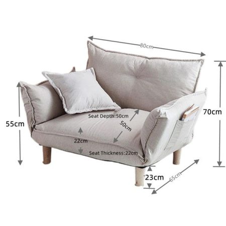 NNEOBA Convertible Sofa Couch with Adjustable Backrest and Armrests - Image 2