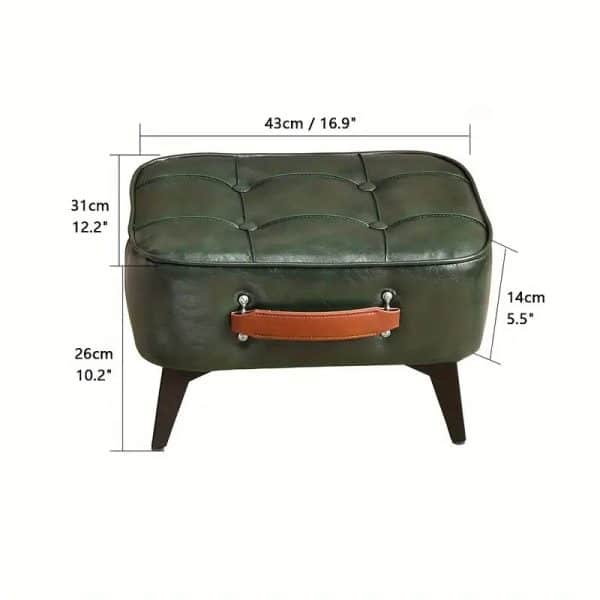 NNETM Super Soft Faux Leather Upholstered Seat - Green Black - Image 2