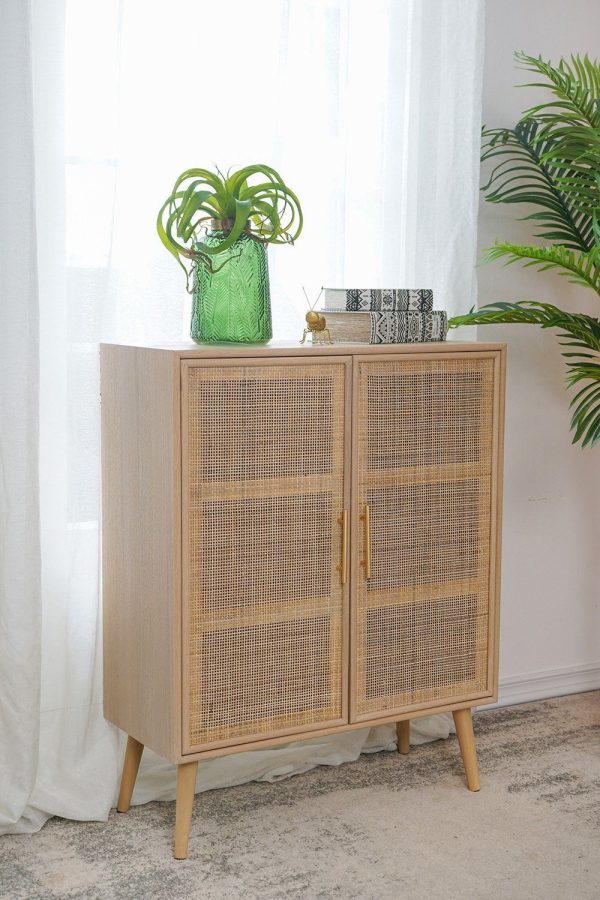 TWO DOOR RATTAN CABINET - Image 2