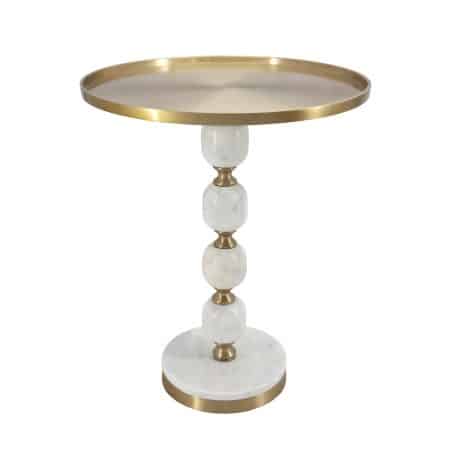 JESICCA MARBLE AND ALUMINUIM HAND MADE SIDE TABLE - Image 2