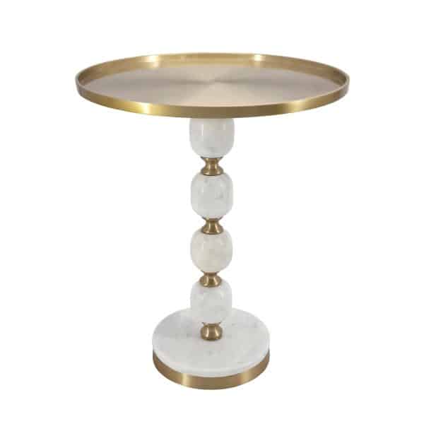JESICCA MARBLE AND ALUMINUIM HAND MADE SIDE TABLE - Image 2