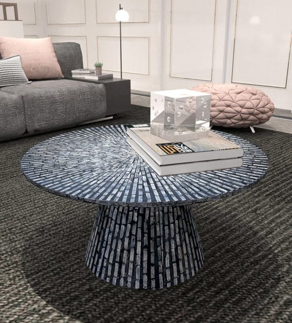 TRIDENT MOTHER OF PEARL HAND MADE COFFEE TABLE - Image 2