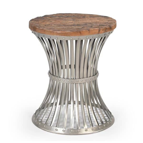 INVERTED WOOD AND IRON SIDE TABLE - Image 2