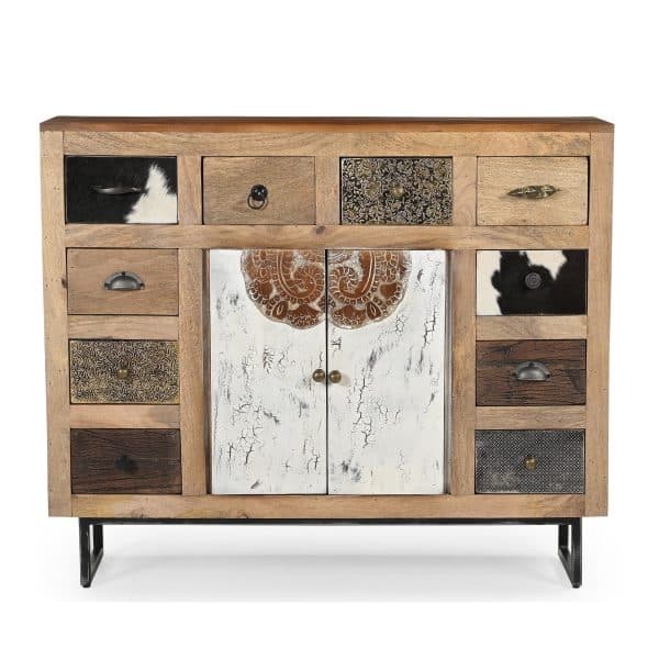 COWHIDE PATCHWORK CHEST OF DRAWERS - Image 2
