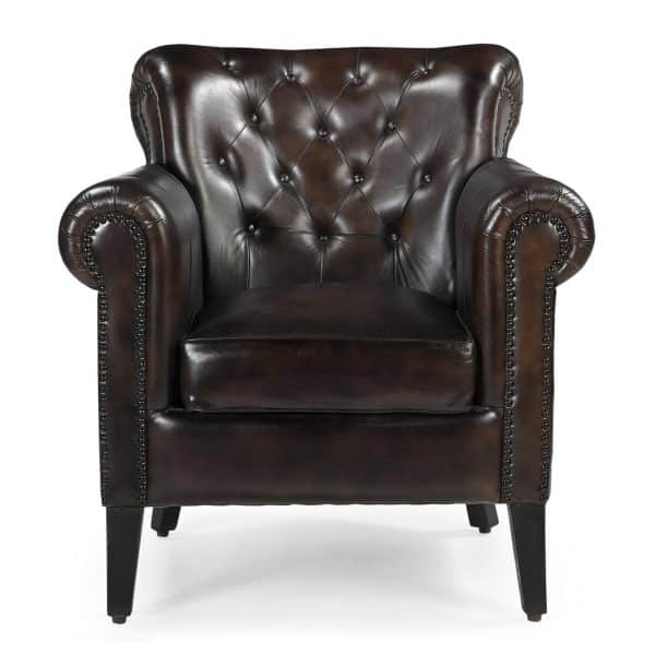 CHOCOLATE LEATHER ARMCHAIR - Image 2
