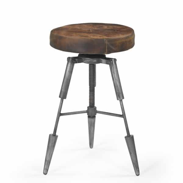 TRIPOD LEATHER WIND UP STOOL - Image 2