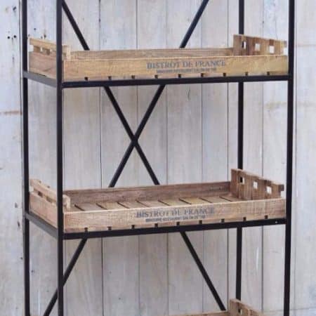 INDUSTRIAL BISTROT DE FRANCE BOOKCASE ON WHEELS