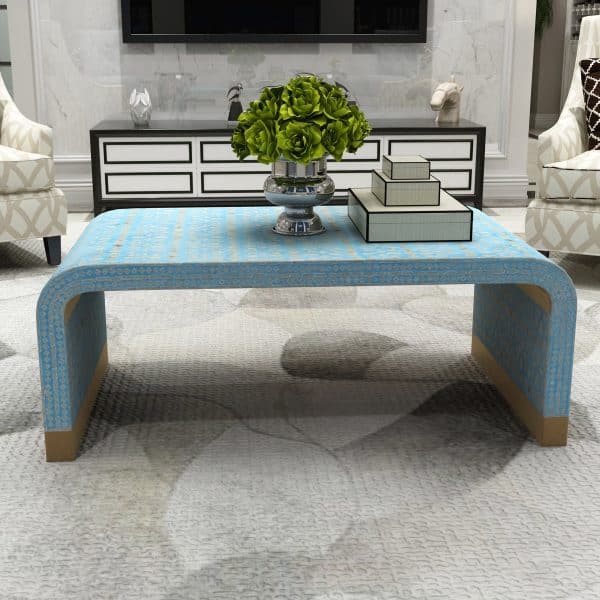 MOTHER OF PEARL MEDITERRANEAN BREEZE LOW PROFILE COFFEE TABLE - Image 2